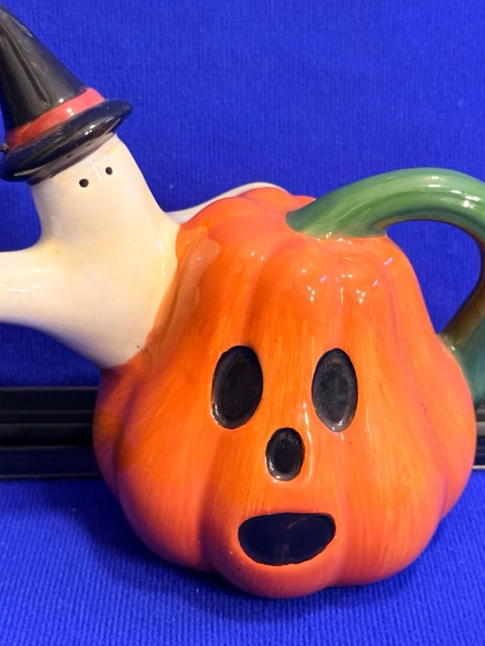 Sakura China Halloween Pumpkin Witch Ghost Ceramic Pitcher Vintage